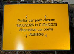 Partial car park closure 16.03.26 to 01.04.26